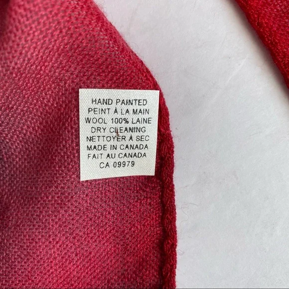 Hand-painted wool Rectangular Scarf - Picture 3 of 7